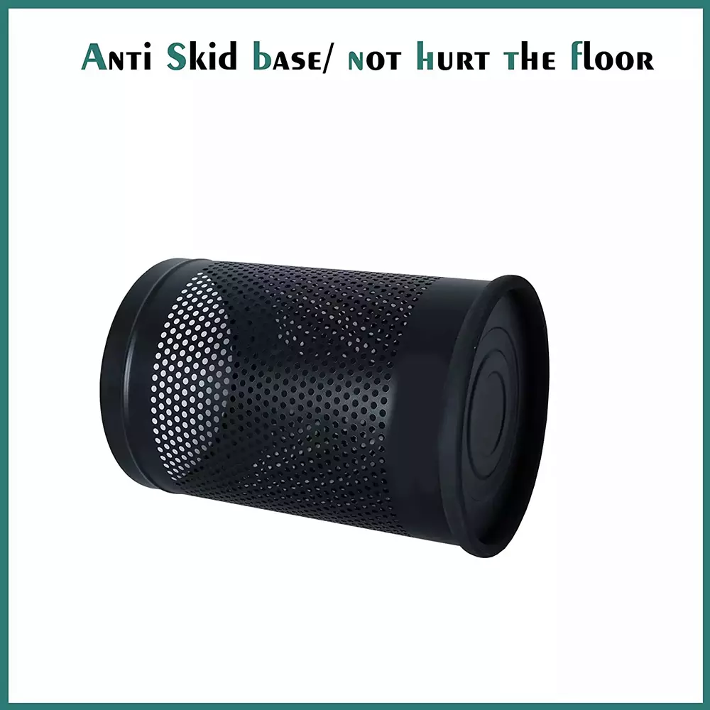 Grassland Open Top Dustbin Stainless Steel Black 12x24 Inch 50 L, GSS1167
