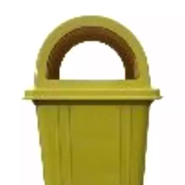 Grassland 60 L Dome Lid Dustbin HDPE Plastic Yellow, GPL1176