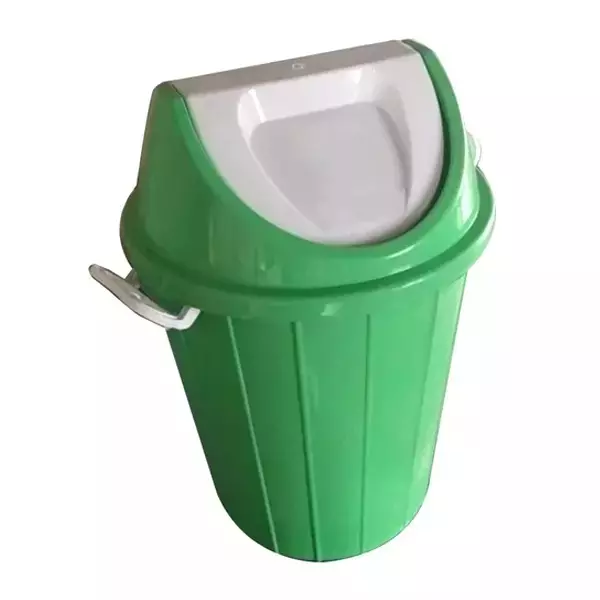 Grassland Dustbin 80 L HDPE Plastic Round Green with Swing Lid, GPL1172