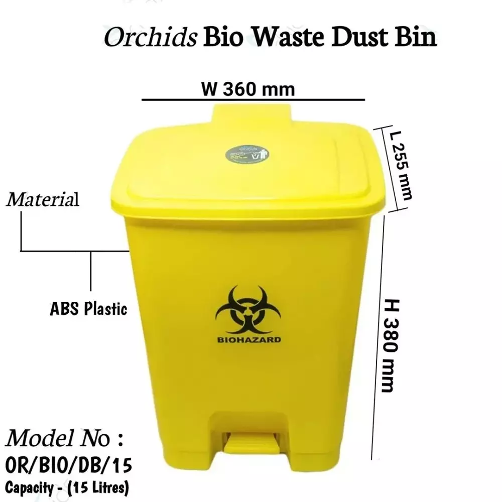 GENERIC Bio Medical Waste Bin Small Size 20 L Multicolor Plastic (Pack of 1)