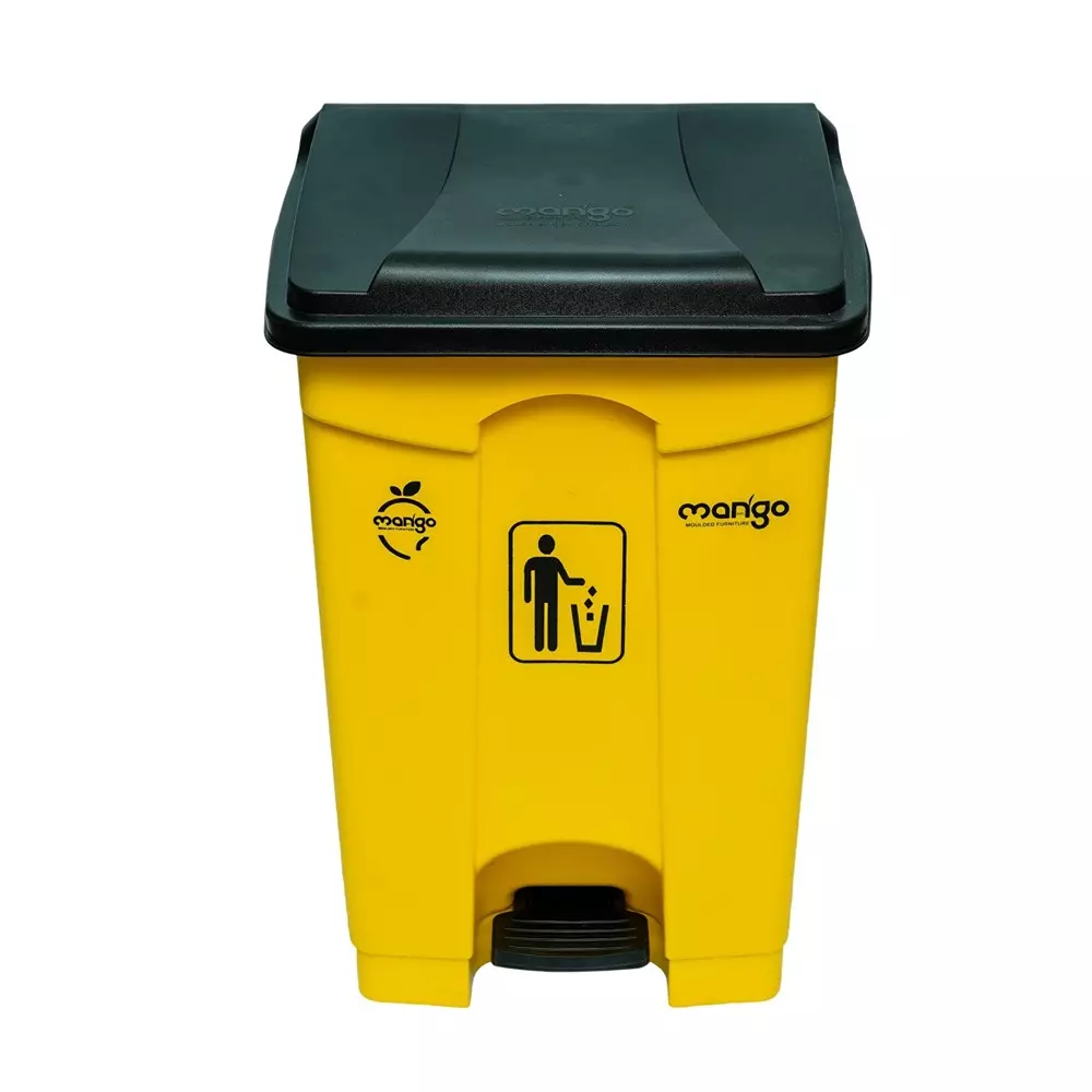 Mango Jumbo Pedal Bin 65 L Capacity 381x431.8x660.4 mm, Yellow Black