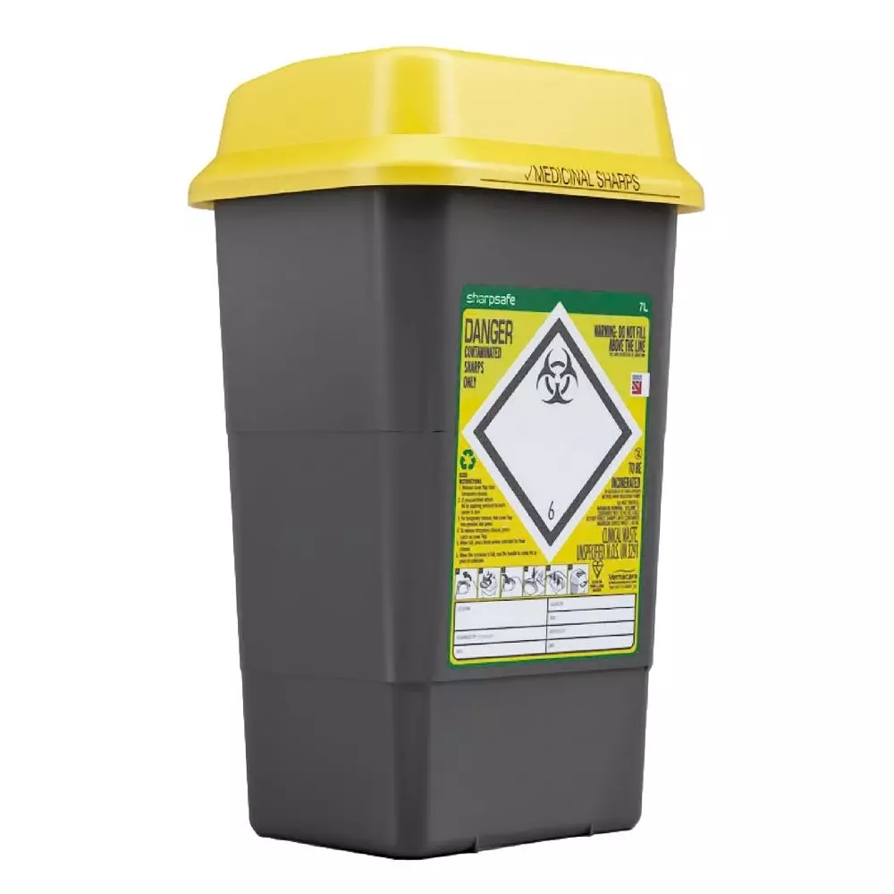 RS PRO Waste Bin Polypropylene 248 mm 207 mm Yellow, 2854766