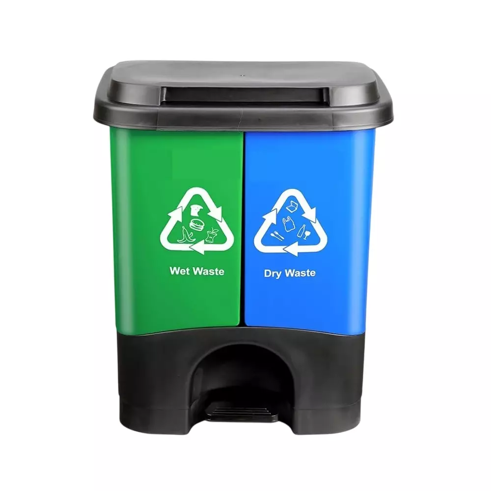 R & R Premium Twin Bin Dustbin Kit 33 L Capacity Plastic for Hospitals, Clinics, Laboratories, Healthcare Use