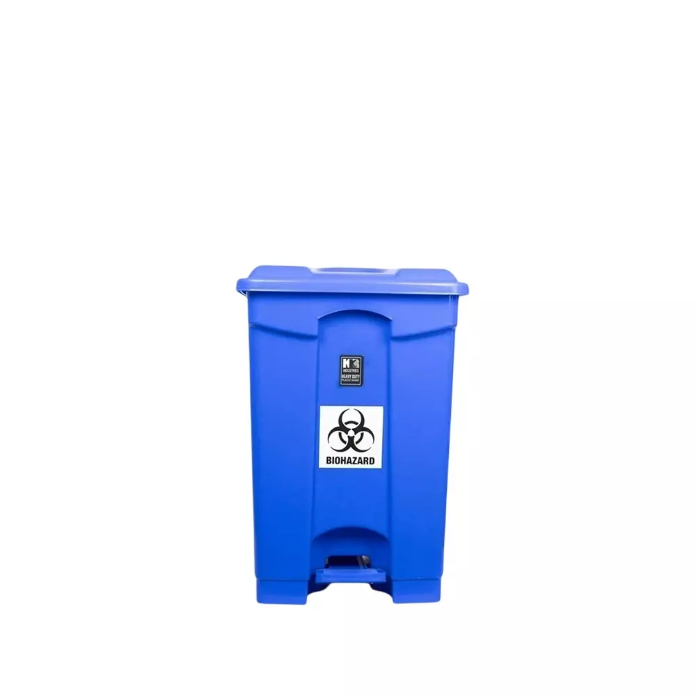 KKR Pedal Bin 45 L Capacity Blue Rectangular Shape Plastic for Indoor & Outdoor Use