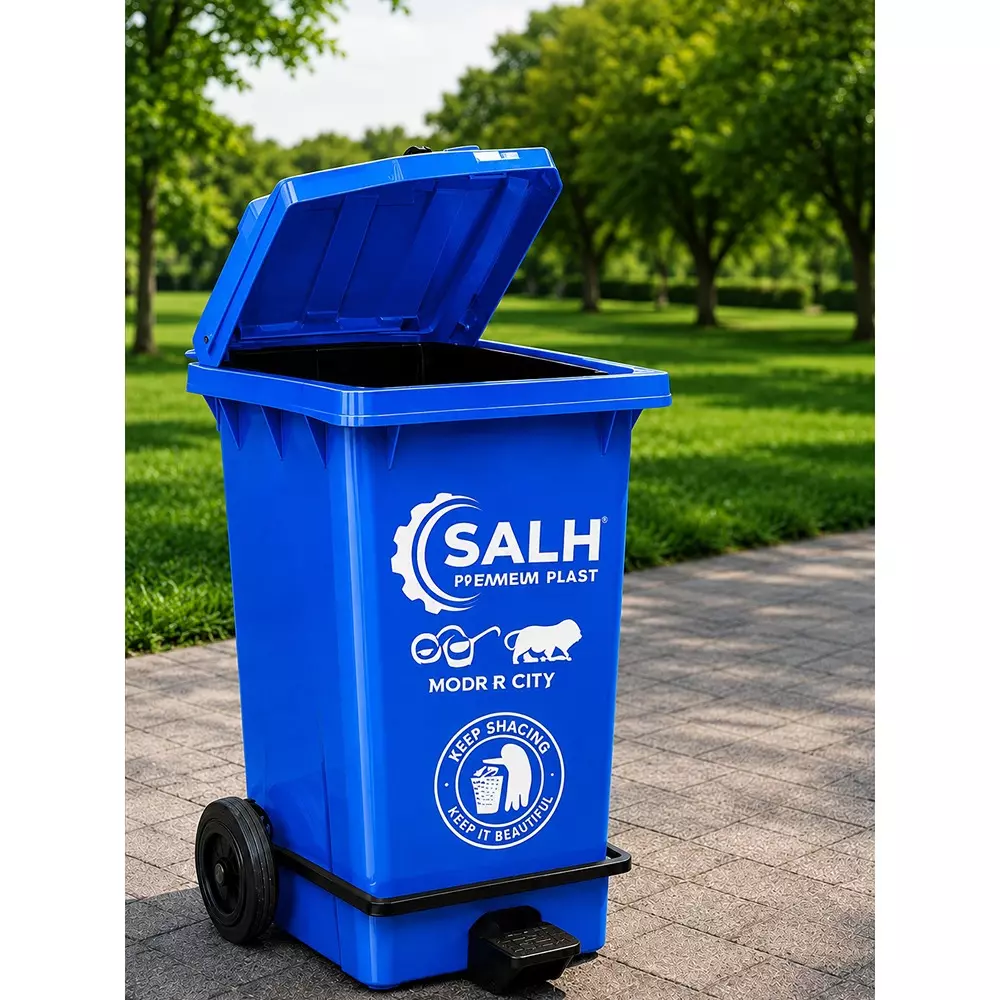 salh-dustbin-open-top-along-with-lid2-wheels-and-pedal-100-l-capacity-blue-rectangular-shape-plastic-for-outdoor-swb-100-lp
