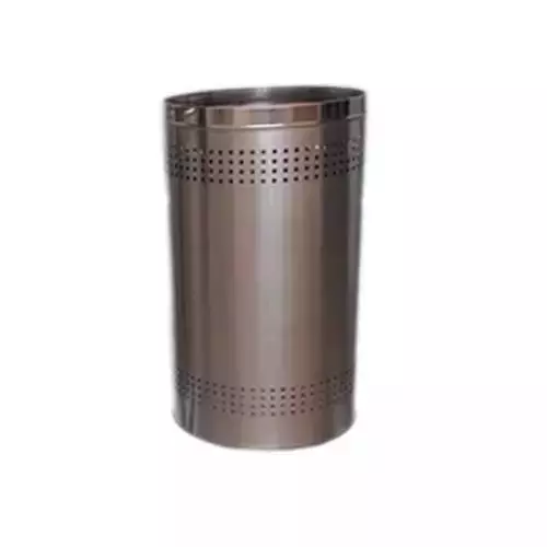 Grassland Open Top Dustbin Stainless Steel Silver 12x28 inch 50 L, GSS1125
