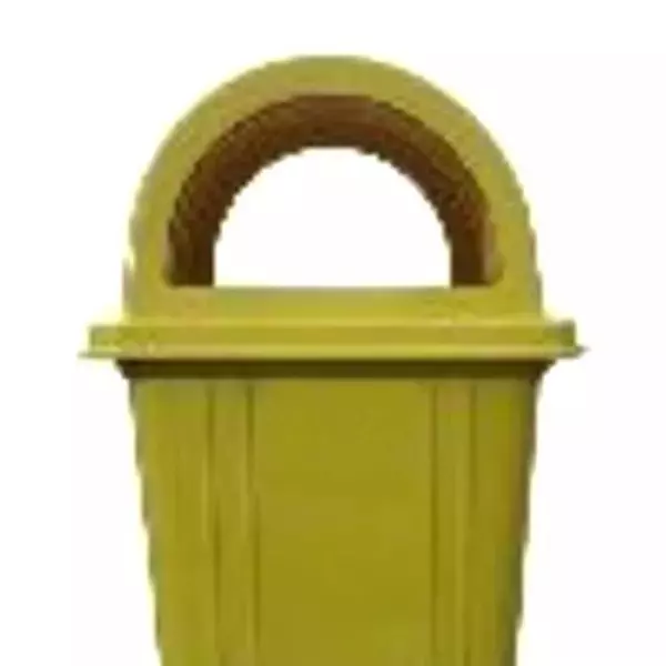 Grassland 80 L Dome Lid Dustbin HDPE Plastic Yellow, GPL1133