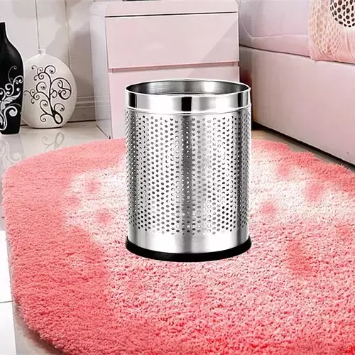 Grassland Open Top Dustbin Stainless Steel Silver 12x24 Inch 50 L, GSS1216