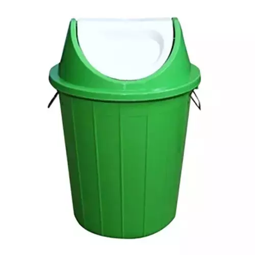 Grassland Dustbin 10 L HDPE Plastic Round Green with Swing Lid, GPL1235