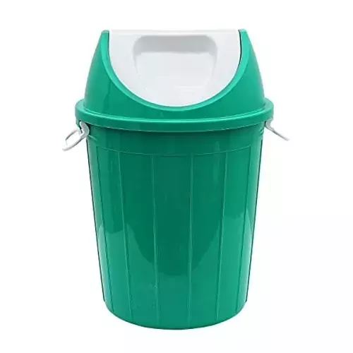 Grassland 10 L Dustbin with Swing Lid HDPE Plastic Green, GPL1235