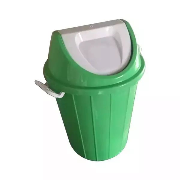 Grassland Dustbin 40 L HDPE Plastic Round Green with Swing Lid, GPL1251