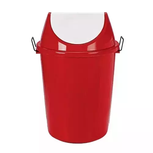 Grassland 15 L Red HDPE Plastic Round Swing Lid Dustbin, GPL1178