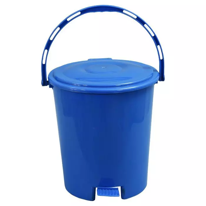Swagath Dustbin with Foot Pedal Plastic 15 L Capacity Glossy Finish Blue for Hygienic Waste Disposal Use, DUSTBIN12