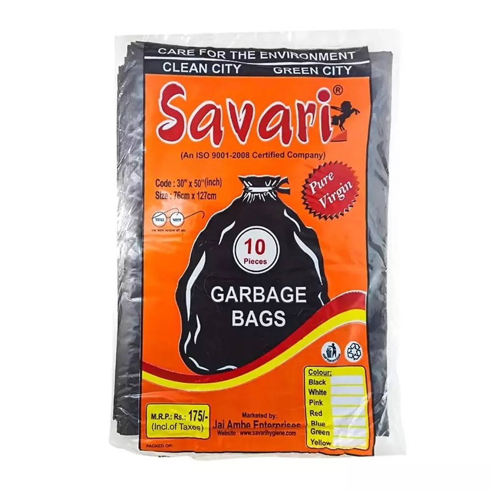GENERIC Savari Garbage Bag Packet Plastic, Black Color (Pack of 1)