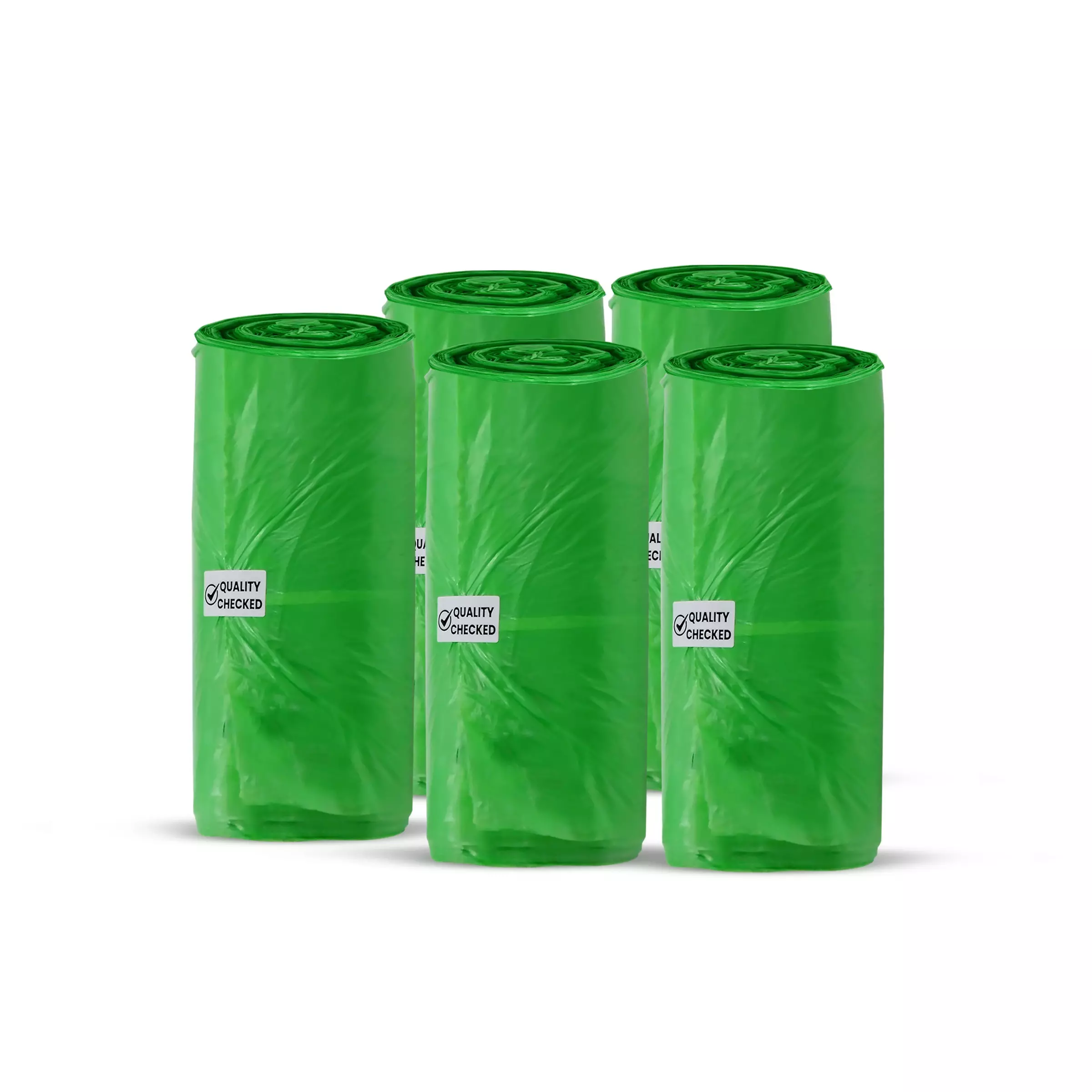 IMECO Large Garbage Bags with Drawstring 61x81 cm Leak Proof Green, IMEGBNPL15_1P3 (Pack of 5)