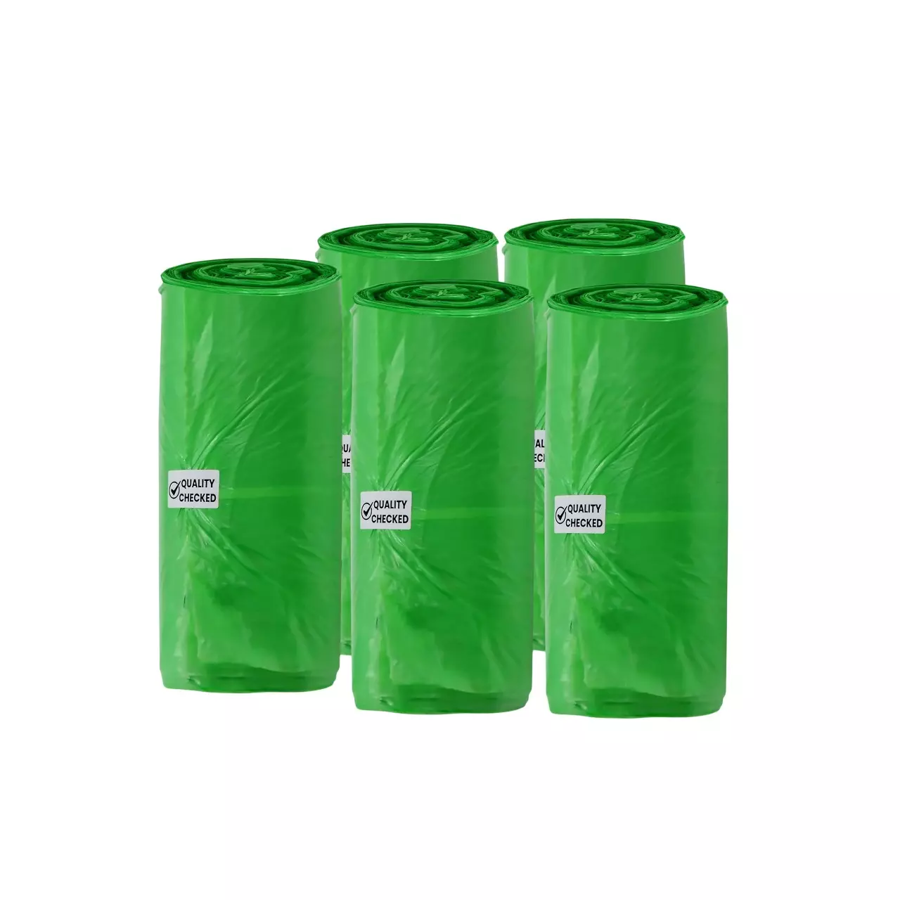 IMECO Small Garbage Bags with Drawstring 43x48 cm Leak Proof Green, IMEGBNPS30_1P3 (Pack of 5)