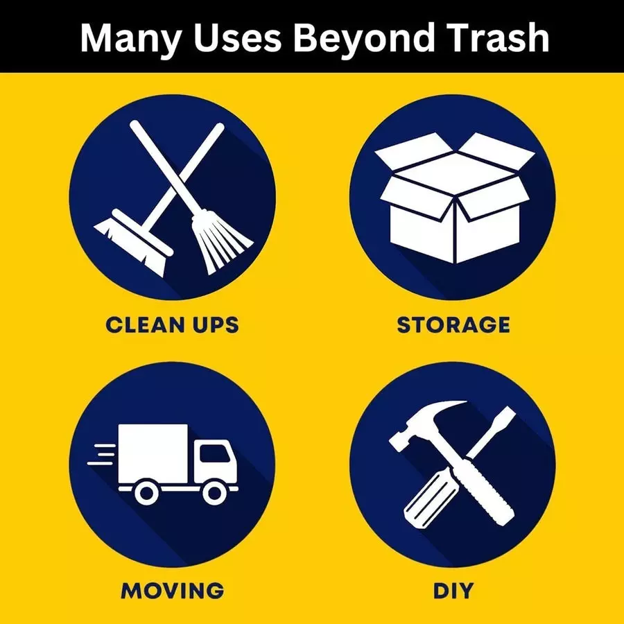 Singhal 120 Micron Garbage Bags 32x24 inch Black Plastic (Pack of 25 Pcs)