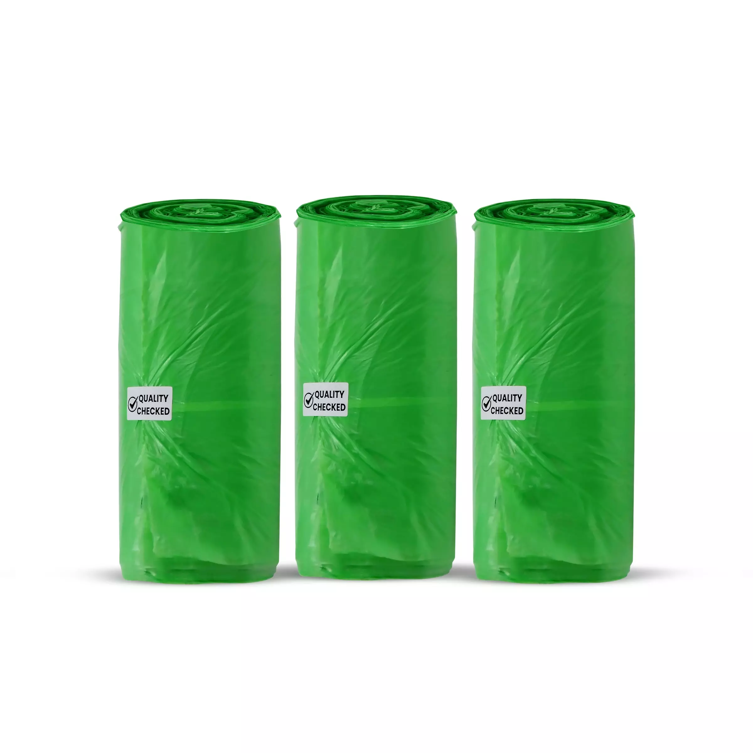 IMECO Small Garbage Bags with Drawstring 43x48 cm Leak Proof Green, IMEGBNPS30_1P3 (Pack of 3)