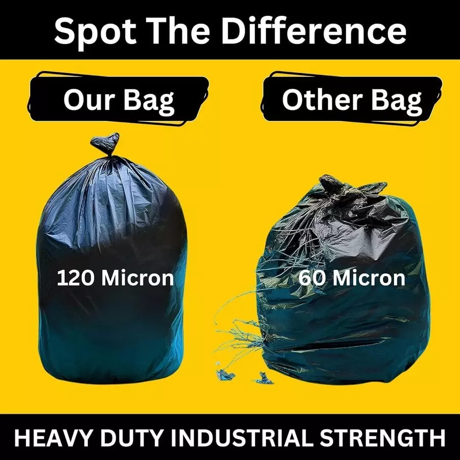 Singhal 120 Micron Garbage Bags 18x21 inch Black Plastic (Pack of 50 Pcs)