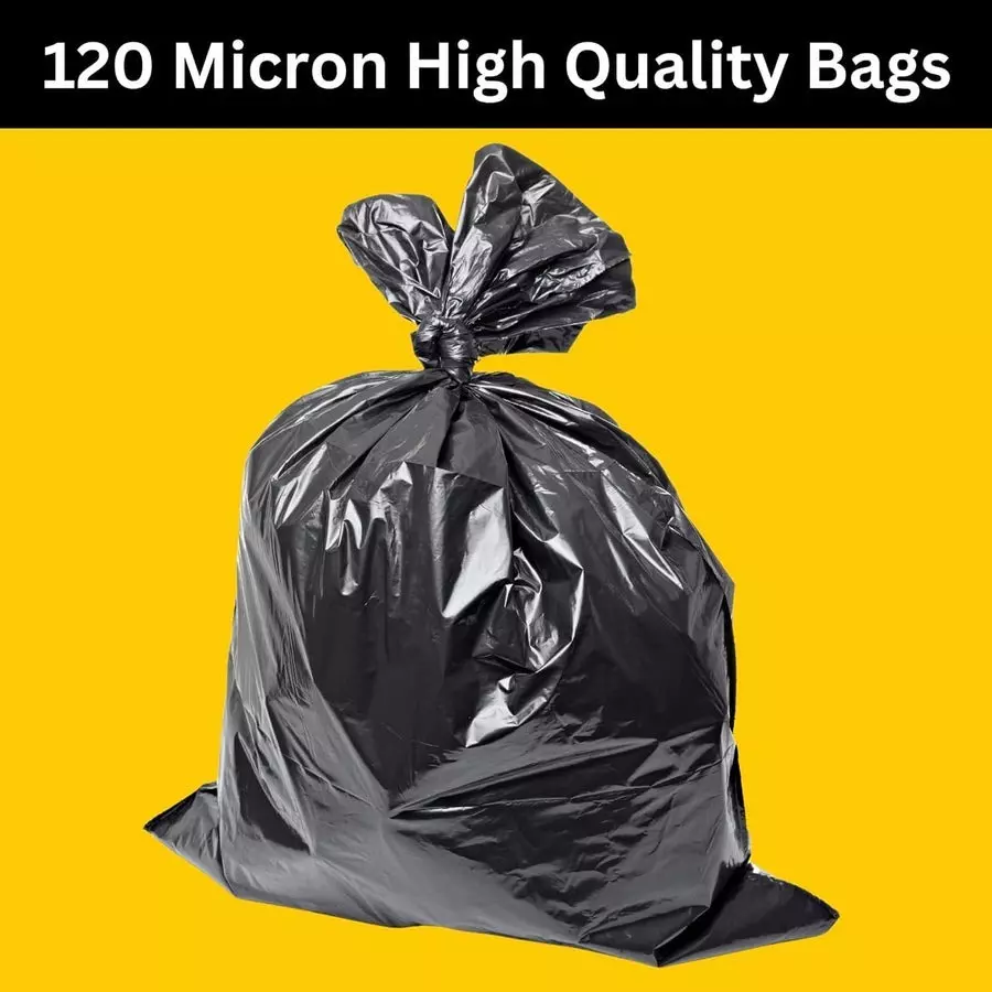 Singhal 120 Micron Garbage Bags 18x22 inch Black Plastic (Pack of 20 Pcs)