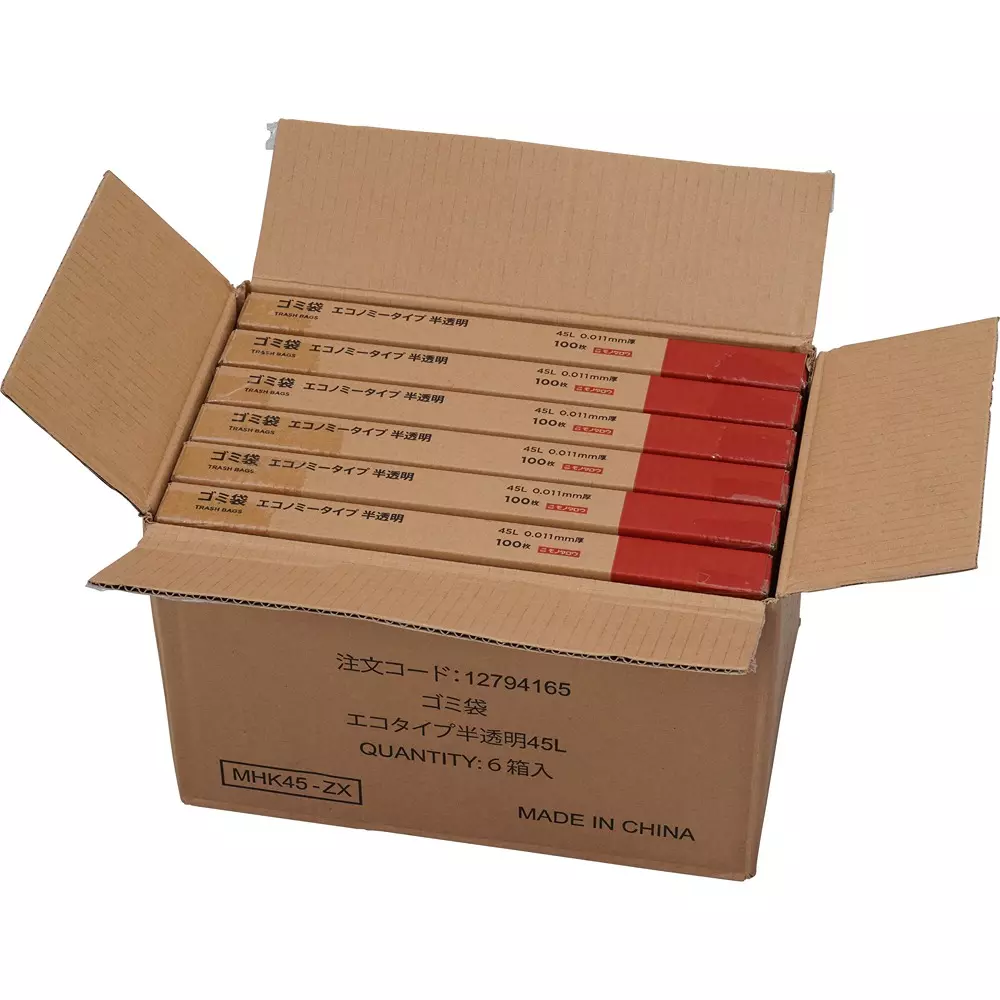 MonotaRO Garbage Bag Economy Type Shakashaka type Translucent 0.011 mm Thickness, 12794165 (Pack of 600 Pcs)