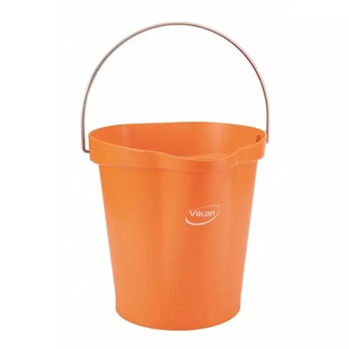 VIKAN Bucket 12 L Polypropylene & Steel Orange with Handle, 56867