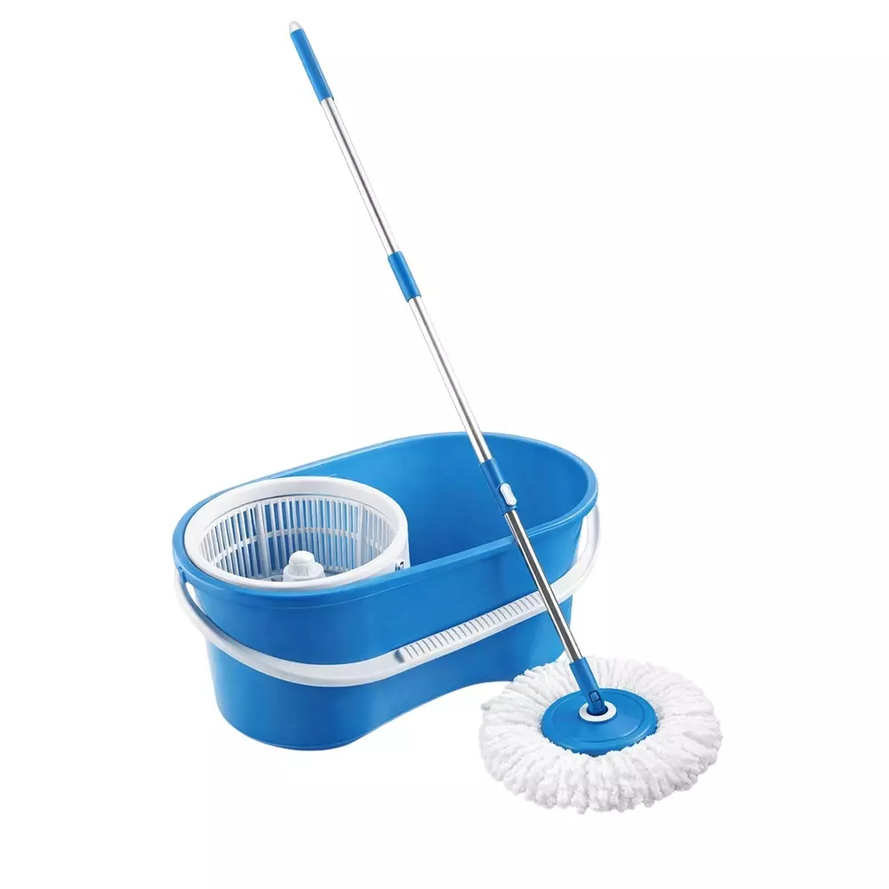 Gala Spin Mop Kit Plastic & Steel Blue & White Steel Handle Material for Home & Office Use
