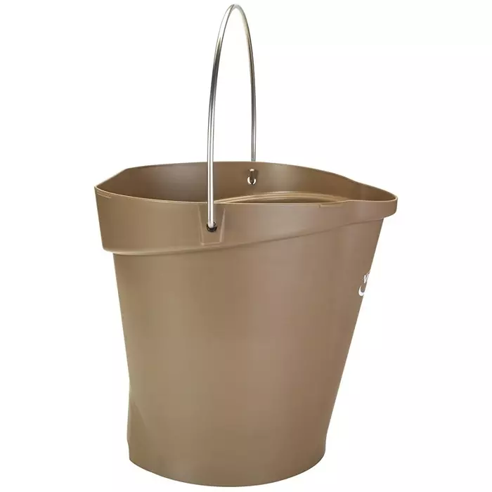 VIKAN Bucket 12 L Plastic Brown with Handle, 568666