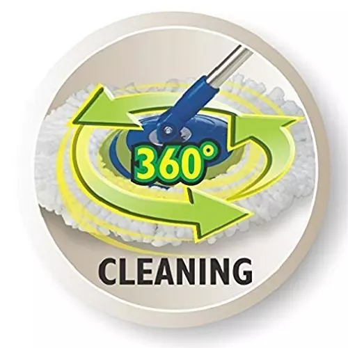 gala Adjustable Quick Spin Mop With 2 Microfiber Refills 9.5 L Bucket Capacity White & Blue, 15101822
