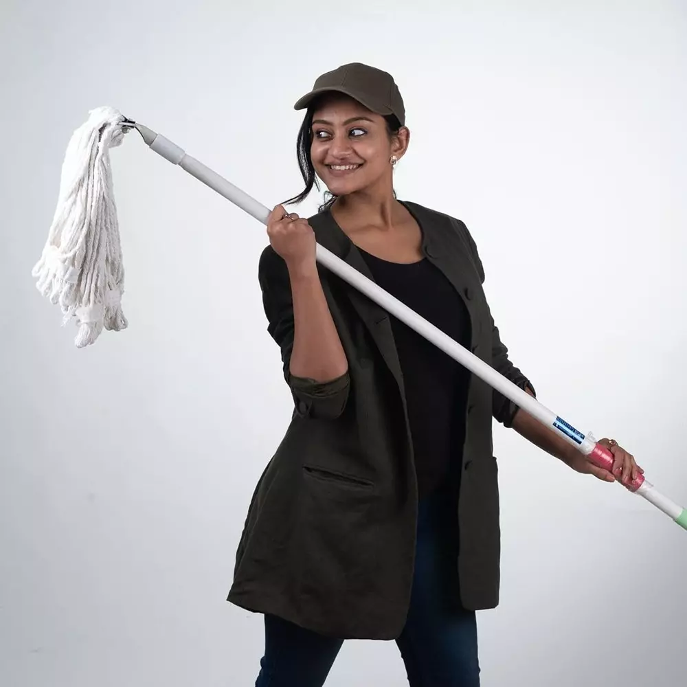 Vimal Metal Clip Mop Stick Heavy Duty Commercial/Industrial Use Large with 2 Extra Refill/Cartridge with Handle for Floor Cleaning