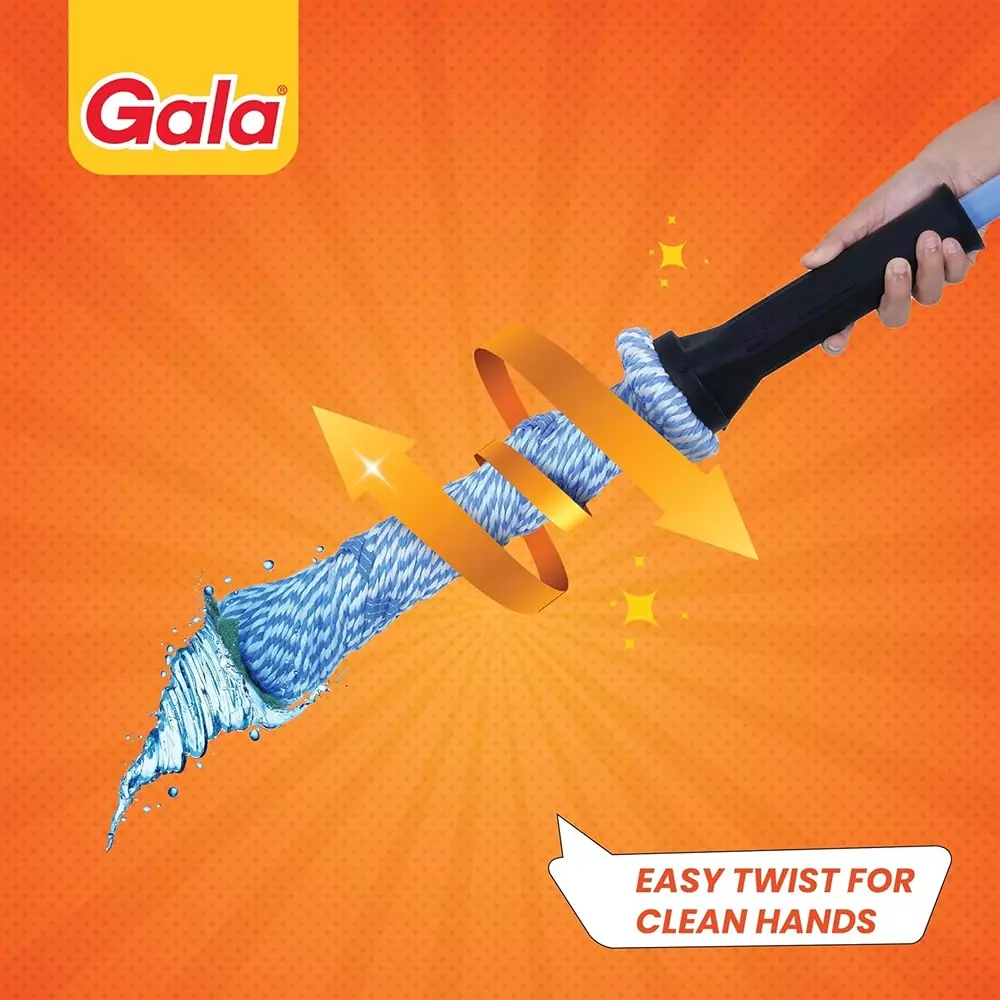 gala Squeeze Twist Mop Modular Microfiber Head For Floor Cleaning, 166457