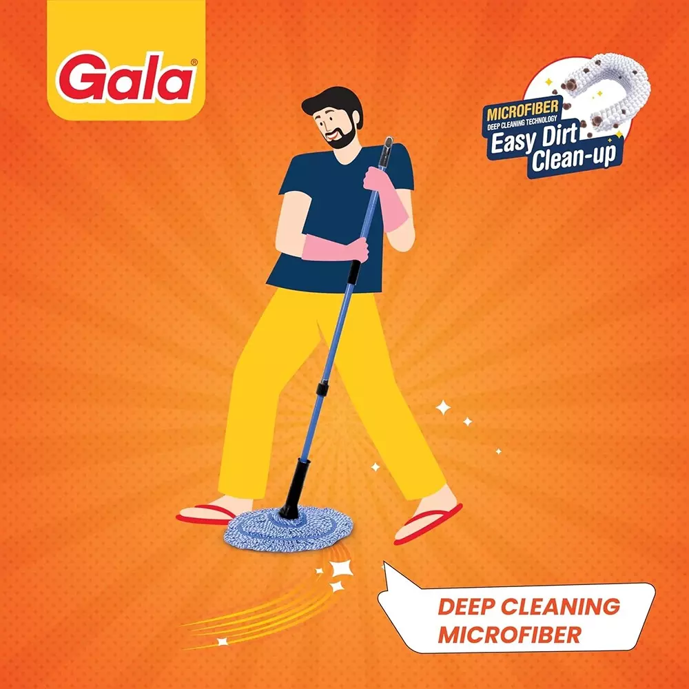 gala Squeeze Twist Mop Modular Microfiber Head For Floor Cleaning, 166457