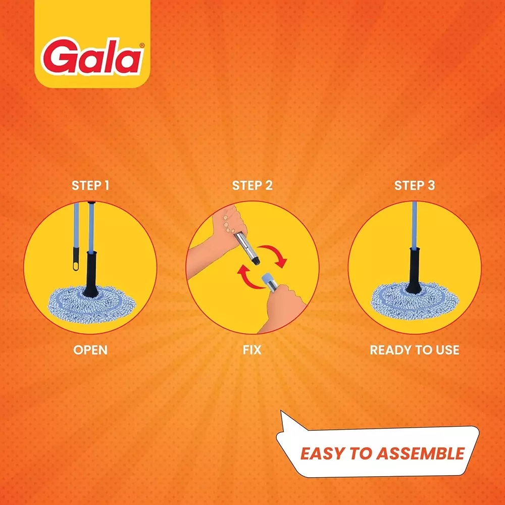 gala Squeeze Twist Mop Modular Microfiber Head For Floor Cleaning, 166457