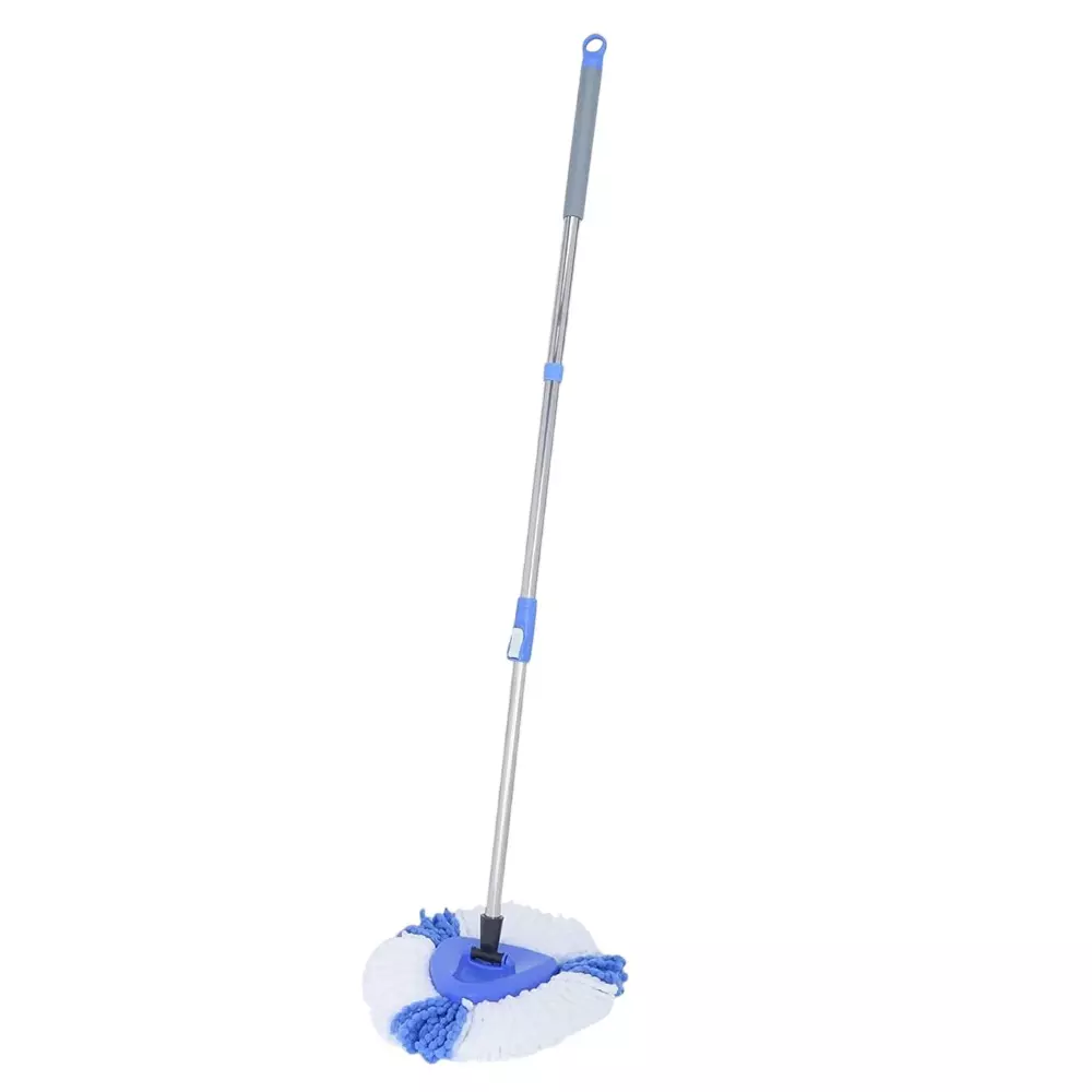 gala Turbo Triangular Spin Mop With Refill 1.3 m Replacement Handle Rubber Grip Blue
