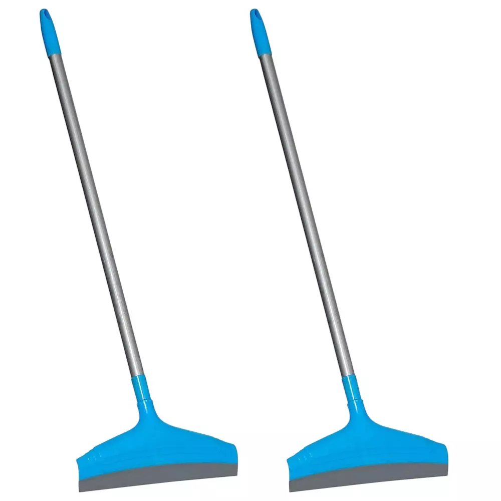 Dr. Marwin Small Handle Floor Cleaning Wiper With Squeegees 60.96 cm (Rod), 15.48 cm (Flap) Stainless Steel (Rod) Small Size for Home, School & Hospitals (Pack of 2 Pcs)