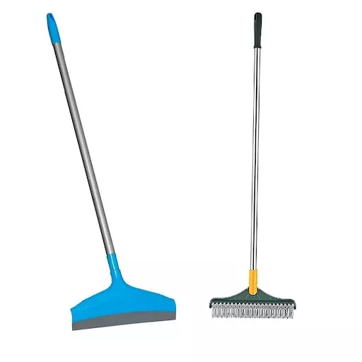 Dr. Marwin Squeegee Wiper With Telephonic Handle Kit 60.96 cm (Rod), 15.48 cm (Flap) Stainless Steel (Rod) Small Size for Home, School & Hospitals