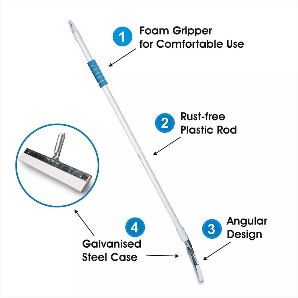 Vimal Bathroom Floor Wiper Set Multicolor Metal, Plastic, Steel Handle Material 12x6x100 cm for Floor Cleaning