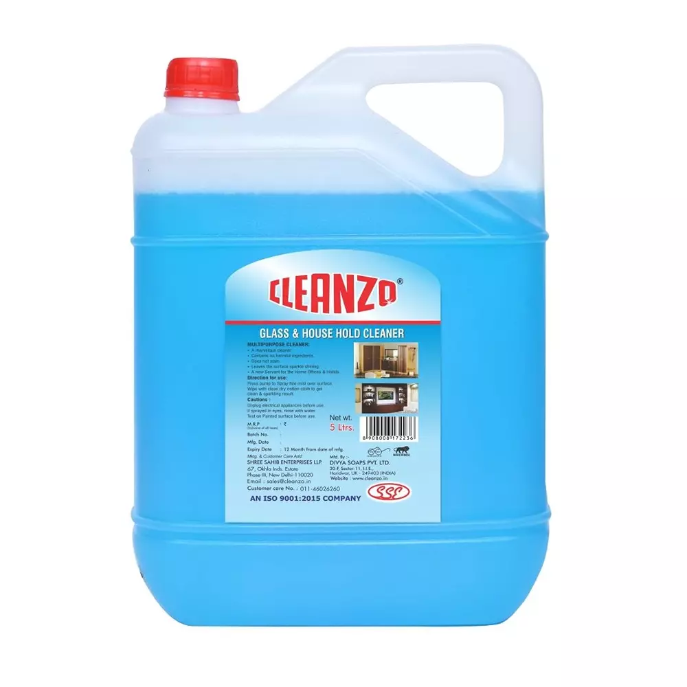 Cleanzo Glass Cleaner 5 L Fresh Fragrance For Mirror, Window, Kitchen, Car Windshields