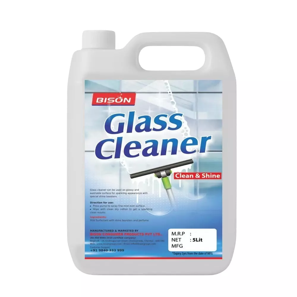 Bison Glass Cleaner Liquid 5 L Can for Glass Cleaning