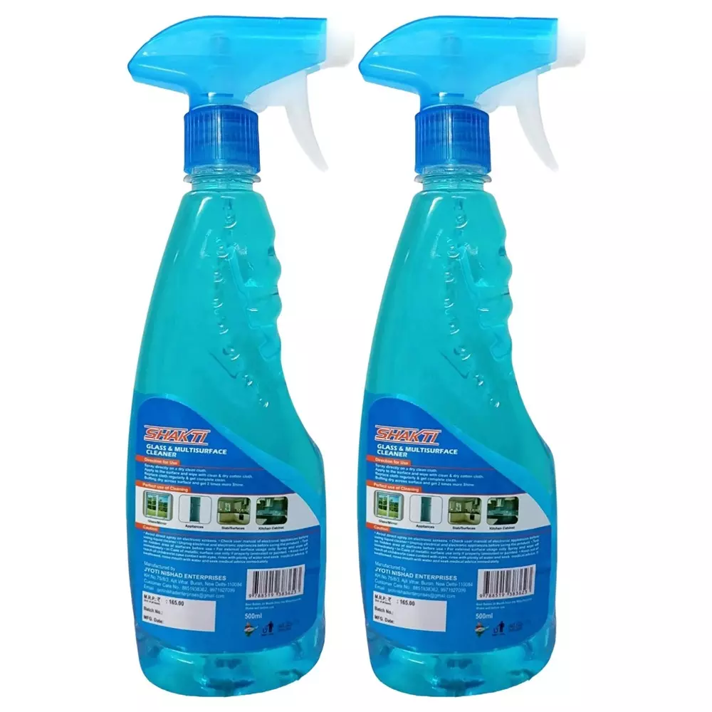 shakti-glass-multi-surface-cleaner-500-ml-capacity-liquid-form-blue-fresh-fragrance-bottle-packaging-type-for-mirror-window-kitchen-home-cleaning-pack-of-2-pcs