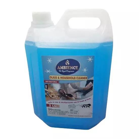 Ambience Glass Cleaner 5 L Liquid Can Blue Fresh Fragrance for Hospitals, Homes, Offices & Commercial Use
