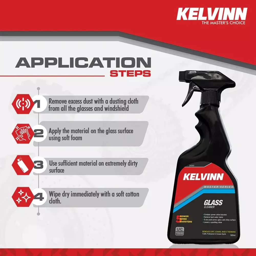 KELVINN Glass Cleaner 500 ml 5X Power-Shine Boosters
