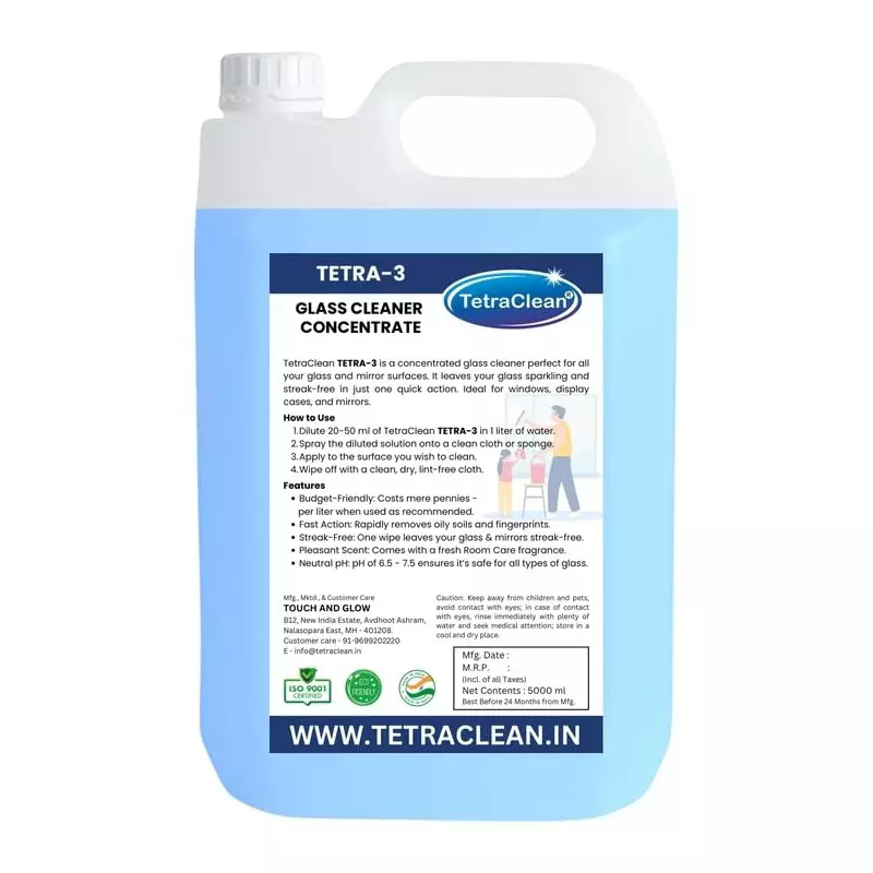TetraClean 5 L Glass Cleaner Fresh Scent All Purpose Glass Cleaning, Tetra_3