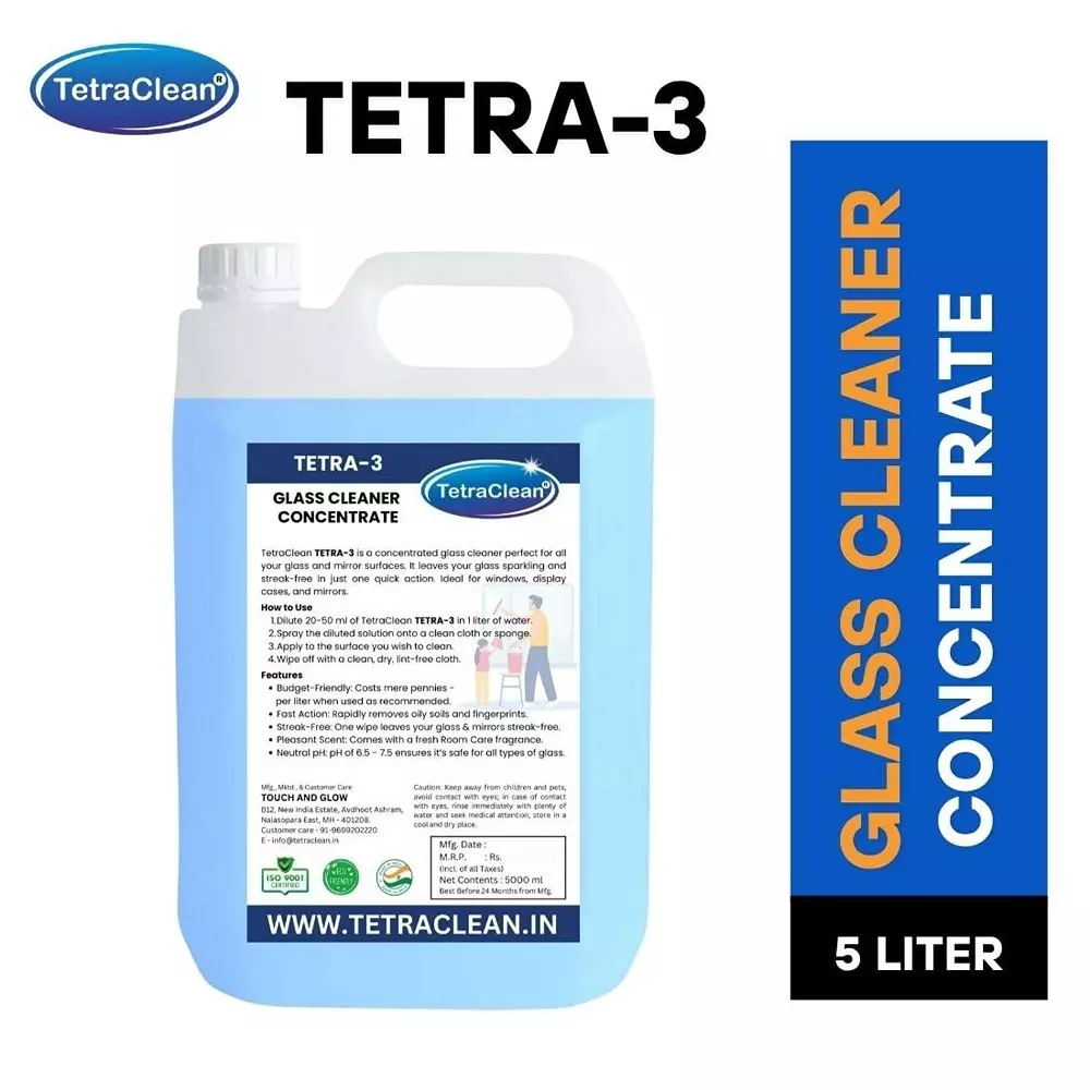 TetraClean 5 L Glass Cleaner Fresh Scent All Purpose Glass Cleaning, Tetra_3