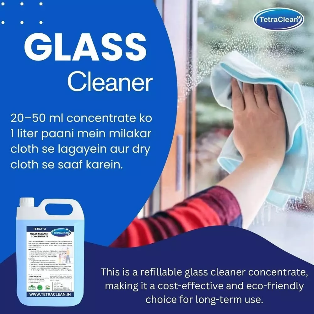 TetraClean 5 L Glass Cleaner Fresh Scent All Purpose Glass Cleaning, Tetra_3