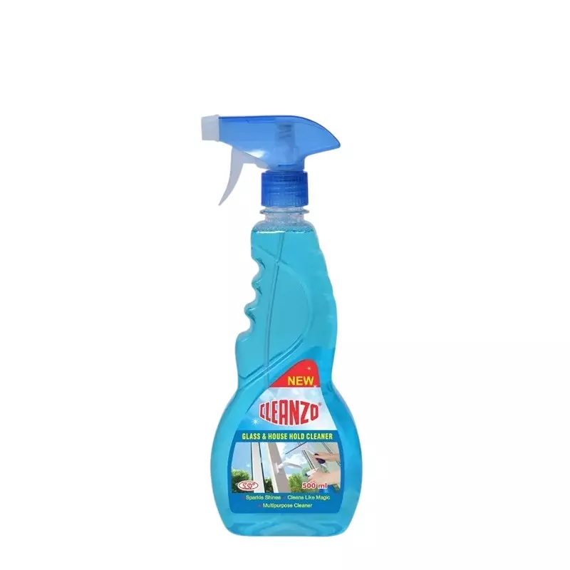 Cleanzo Glass Cleaner Blue Fresh Fragrance Liquid Form 500 ml Bottle Packaging Type