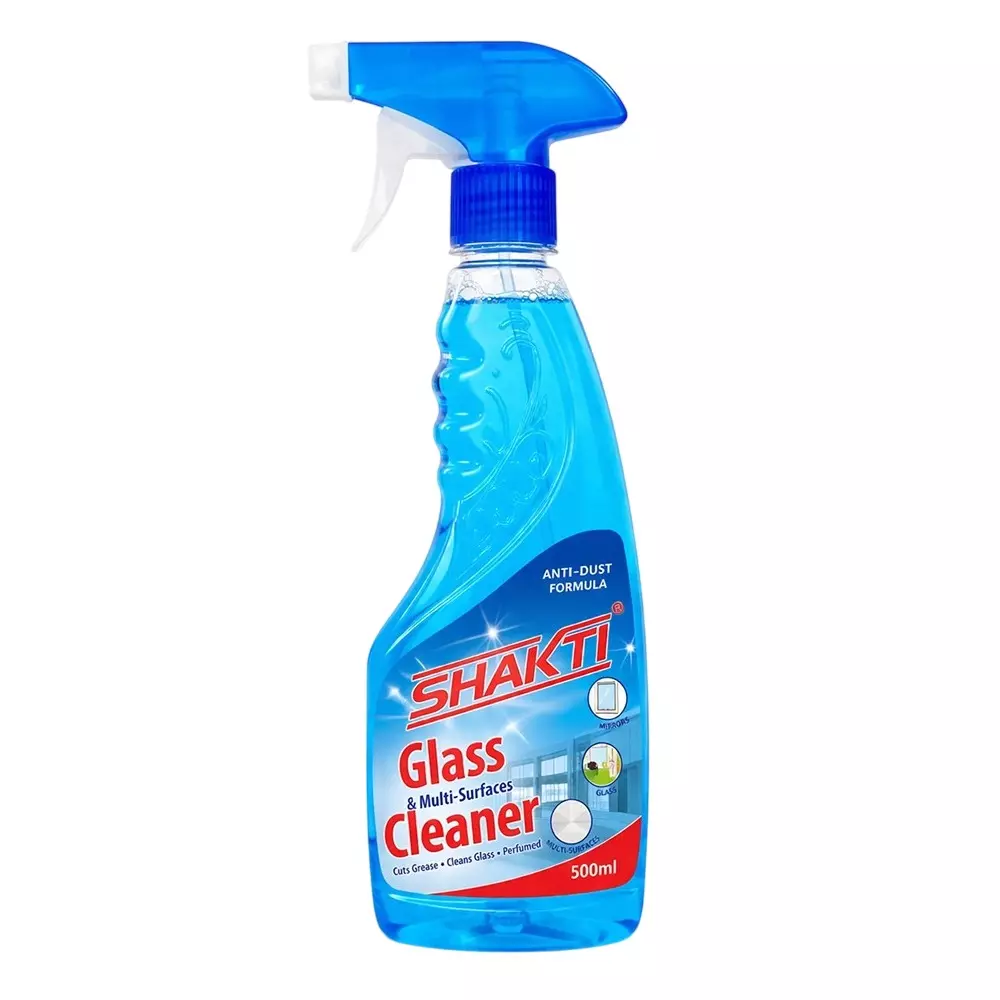 Shakti Glass & Multi Surface Cleaner 500 ml Capacity Liquid Form Blue Fresh Fragrance Bottle Packaging Type for Mirror, Window, Kitchen & Home Cleaning