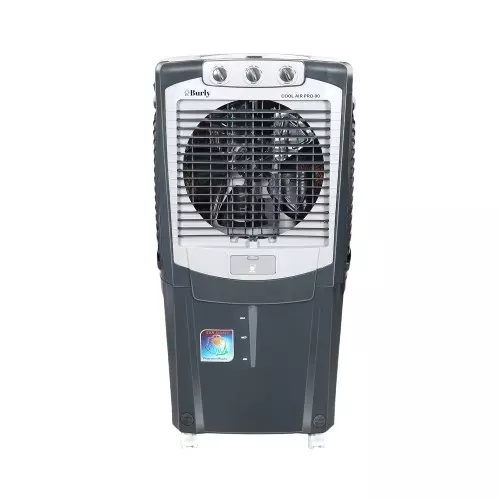 Burly Coolair Pro Desert Air cooler 90 L Capacity 4 Way Air Deflection Auto Swing with Castor Wheel, Grey