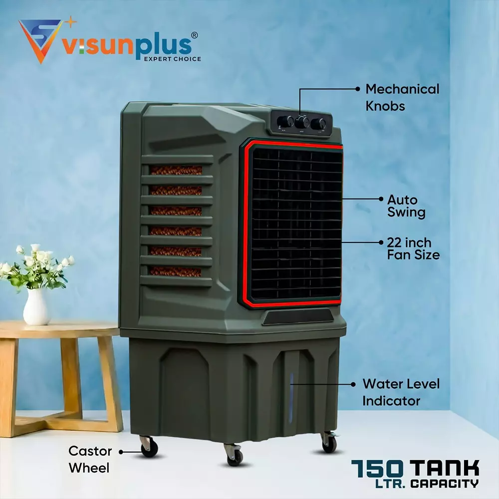 visunplus-raftaar-air-cooler-green-and-black-300-w-power-and-150-l-capacity
