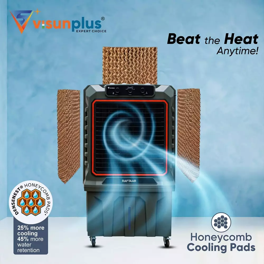 visunplus-raftaar-air-cooler-green-and-black-300-w-power-and-150-l-capacity